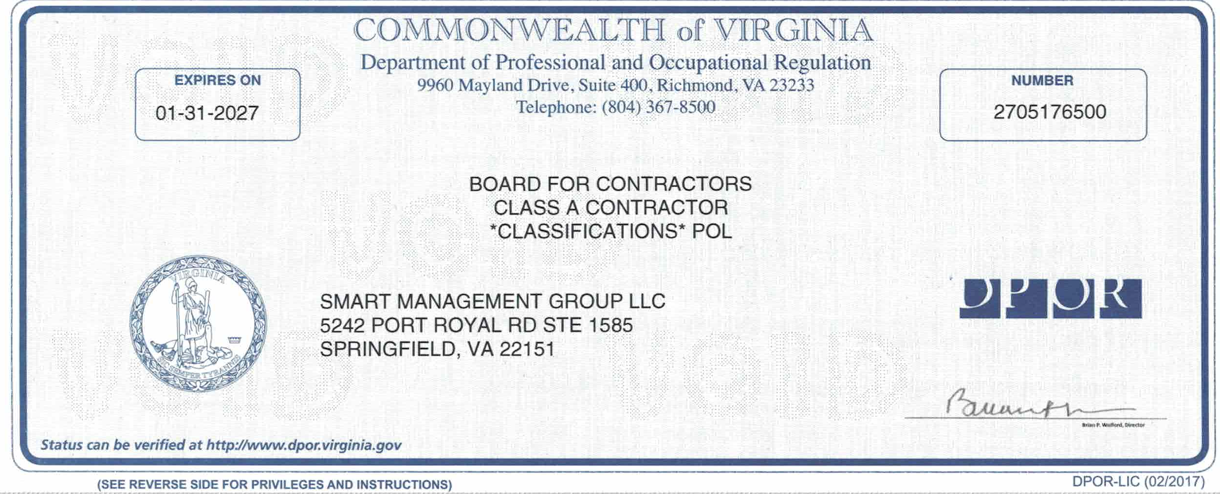 Class A General Contractor